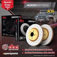 DBA Rear 4000 XS Drilled Brake Rotors for Nissan Patrol Safari Y60 Y61 Not 4.8L