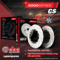 2x DBA Front 5000 Curved Slotted Disc Rotors for HSV Clubsport Grange GTS VE