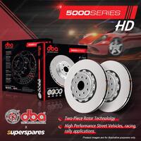 2x DBA Front 5000 2-Piece Black Hat Disc Rotors for Toyota GR Yaris GXPA16R