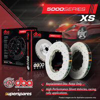 2x DBA Front 5000 Crossed Drilled & Slotted Disc Rotors for Audi A4 S4 A6 S6 C5