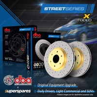 DBA X Drilled Rear Disc Brake Rotors for Toyota Kluger Highlander GSU40 FWD 4WD