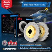DBA Drilled Front Disc Brake Rotors for Volkswagen Passat 3B 3C Tiguan 5N Vented