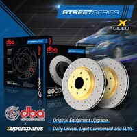 DBA X Drilled Rear Disc Brake Rotors for Ford Upgrade Fairlane Fairmont BA BF