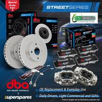 DBA Front Disc Brake Rotors Pads Calipers Hoses Kit for Subaru Forester SJ
