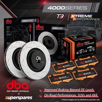 DBA 4000 Slotted Rear Brake Rotors Pads for Ford Falcon BA BF FG X Fairmont