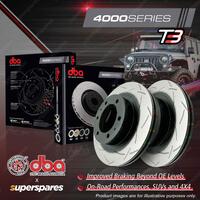 2x DBA Front 4000 T3 Slotted Disc Brake Rotors for Holden Colorado RC Rodeo RA