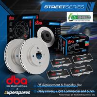 DBA Front Street En-Shield Brake Rotors & Pads for Jeep Renegade BU B1 1.4 1.6