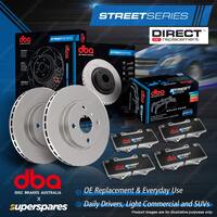 DBA Rear Street Disc Brake Rotors & Pads for Mazda Tribute EP 2.3 3.0 V6 AWD