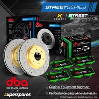 DBA Rear X-Gold Brake Rotors & Performance Pads for Holden Commodore VE 3.0 3.6