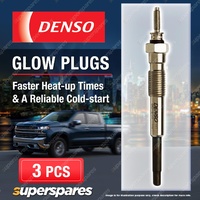 3 x Denso Glow Plugs for Daihatsu Charade III G100 G101 G102 1.0 TD G101 993cc