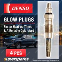 4 x Denso Glow Plugs for Daihatsu Hijet S85 1.2 D 1221cc 4Cyl 1995 - 1998