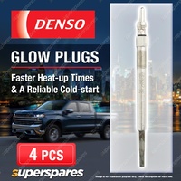 4 x Denso Glow Plugs for Fiat 500 312 Doblo Fiorino Linea Panda Punto Qubo 225