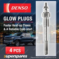 4 x Denso Glow Plugs for Holden Rodeo KB 2.0 D C190 1951cc 4Cyl 1981 - 1982