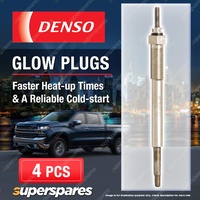 4 x Denso Glow Plugs for Kia Soul AM 1.6 CRDi 128 D4FB 1582cc 4Cyl 2009 - 2014