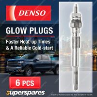 6 x Denso Glow Plugs for Toyota Landcruiser HDJ80 HDJ100 HJ47 HJ60 4.0 Diesel