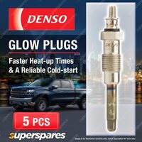 5 x Denso Glow Plugs for Alfa Romeo 6 119 2.5TD VM-HR 588 HT 2494cc 5Cyl 81 - 86
