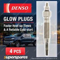 4 x Denso Glow Plugs for Kia Carnival III VQ 2.9 CRDi J3 2902cc 4Cyl 2006 - On