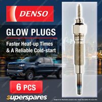 6 x Denso Glow Plugs for Nissan Patrol IV Y61 GR GU 2.8 TDiC Y61 RD28Ti 2826cc