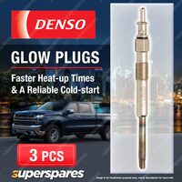 3 x Denso Glow Plugs for Smart Cabrio City-Coupe Fortwo 450 451 0.8 CDi 451.300