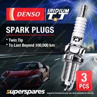 3x Denso Iridium TT Spark Plugs for Daihatsu Cuore Mira L250 Move Sirion EJ M100
