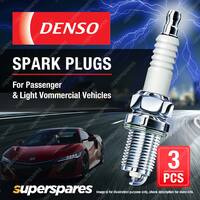 3 x Denso Spark Plugs for Mitsubishi Colt RG Z2 A Z3 A 3A91 1.1L 3Cyl 12V