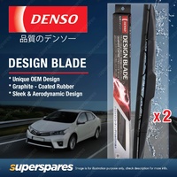 Pair Front Denso Design Wiper Blades for Toyota Camry ASV50 2.5L 2012-On