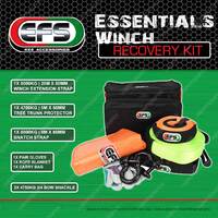 EFS Essentials Winch Recovery Kit 20m x 50mm Winch Extension Strap for offroad