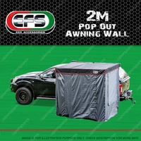 EFS 2m Pop Out Awning Wall 39x29x13cm Front Wall & Roll Up Door Flyscreen Mesh