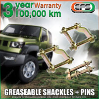 Rear EFS Greaseable Shackles + Pins for Toyota Hilux GUN125R GUN126R GGN125