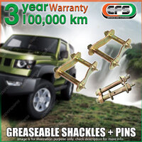 Rear EFS Greaseable Leaf Springs Shackles + Pins for Ford Ranger PJ PK 4WD 06-11