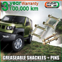 Rear EFS Greaseable Leaf Spring Shackles + Pins for Holden Rodeo RA 2003 -2008