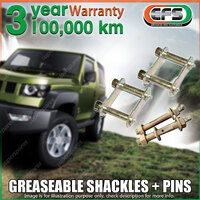 Rear EFS Greaseable Leaf Springs Shackles + Pins for Isuzu D-Max 2008-6/2012