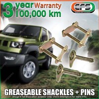 Rear EFS Greaseable Leaf Springs Shackles + Pins for Mitsubishi Pajero LWB NA NG
