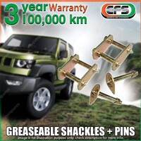 Front EFS Greaseable Leaf Springs Shackles + Pins for Nissan Patrol GQ CAB 80-97