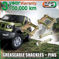 Front EFS Greaseable Leaf Springs Shackles + Pins for Nissan Patrol MK LWB 80-97
