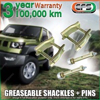 Rear EFS Greaseable Leaf Spring Shackles + Pins for Nissan Patrol MK SWB 80-97