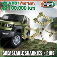 Front EFS Greaseable Leaf Springs Shackles + Pins for Toyota Hilux 4WD 1979-1984
