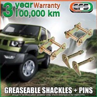 Front EFS Greaseable Shackles + Pins for Toyota Landcruiser FJ HJ 47 Series CAB