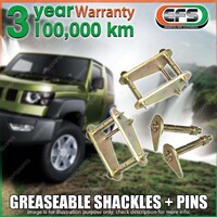 Rear EFS Greaseable Shackles + Pins for Toyota Landcruiser 60 61 62 Series