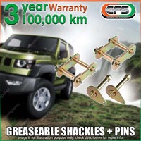 Rear Greaseable Shackles + Pins for Toyota Landcruiser FZJ HZJ 75 Series GR353