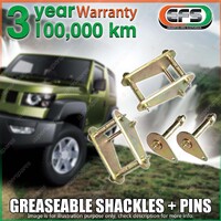 Rear Greaseable Shackles + Pins for Toyota Landcruiser FZJ HZJ 75 Series GR359