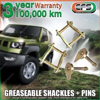 Rear EFS Greaseable Shackles + Pins for Toyota Landcruiser V8 HVDJ78R 07 ON