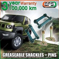 Rear EFS Extended Leaf Springs Shackles + Pins for Toyota Hilux 3/1984 TO 1997