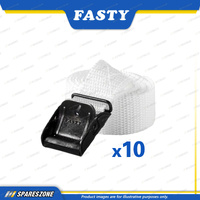 Fasty Straps 1m x 25mm White High Tenacity Polypropylene Straps - Pack of 10