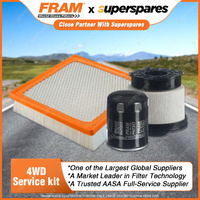 Fram 4WD Oil Air Fuel Filter Service Kit for Mitsubishi Triton MQ 2.4L Ref RSK53