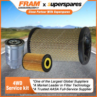 Fram 4WD Filter Service Kit for Nissan Navara D22 3.0L 4Cyl Diesel Refer RSK11