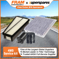 Fram 4WD Filter Service Kit for Toyota Landcruiser Prado GRJ120R 1GR-FE 6Cyl
