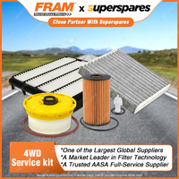 Fram 4WD Oil Air Fuel Cabin Filter Service Kit for Toyota Landcruiser VDJ200