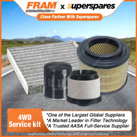Fram 4WD Oil Air Fuel Cabin Filter Service Kit for Toyota Hilux KUN26 KUN16