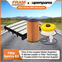 Fram Filter Service Kit Oil Air Fuel for Toyota Landcruiser VDJ200 11/2007-On